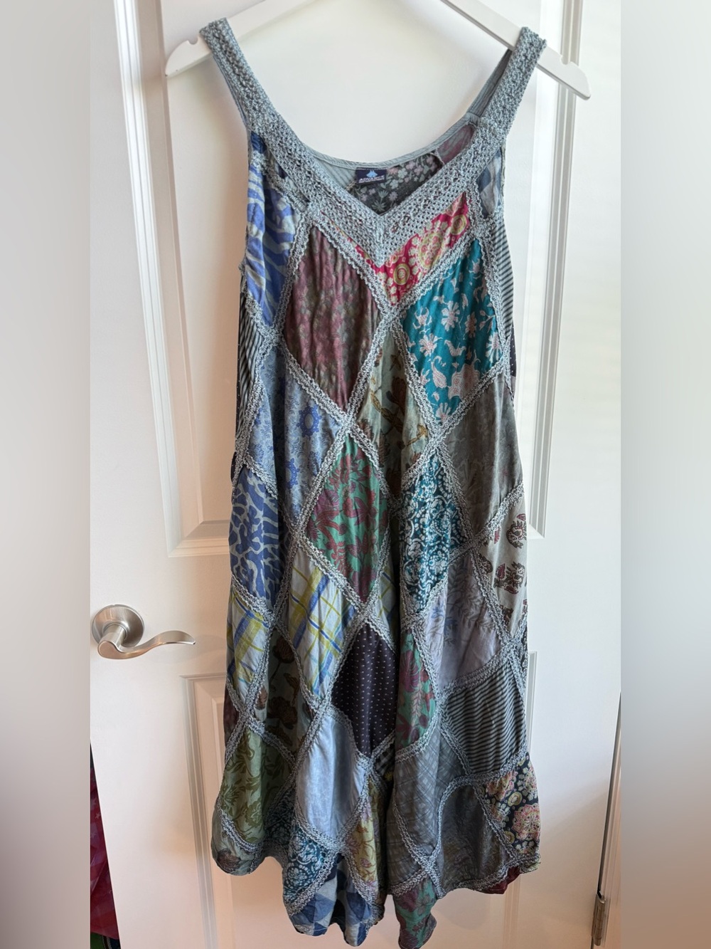 Advance Patchwork Midi Dress Coverup Bohemian Hippie Summer Festival One Size